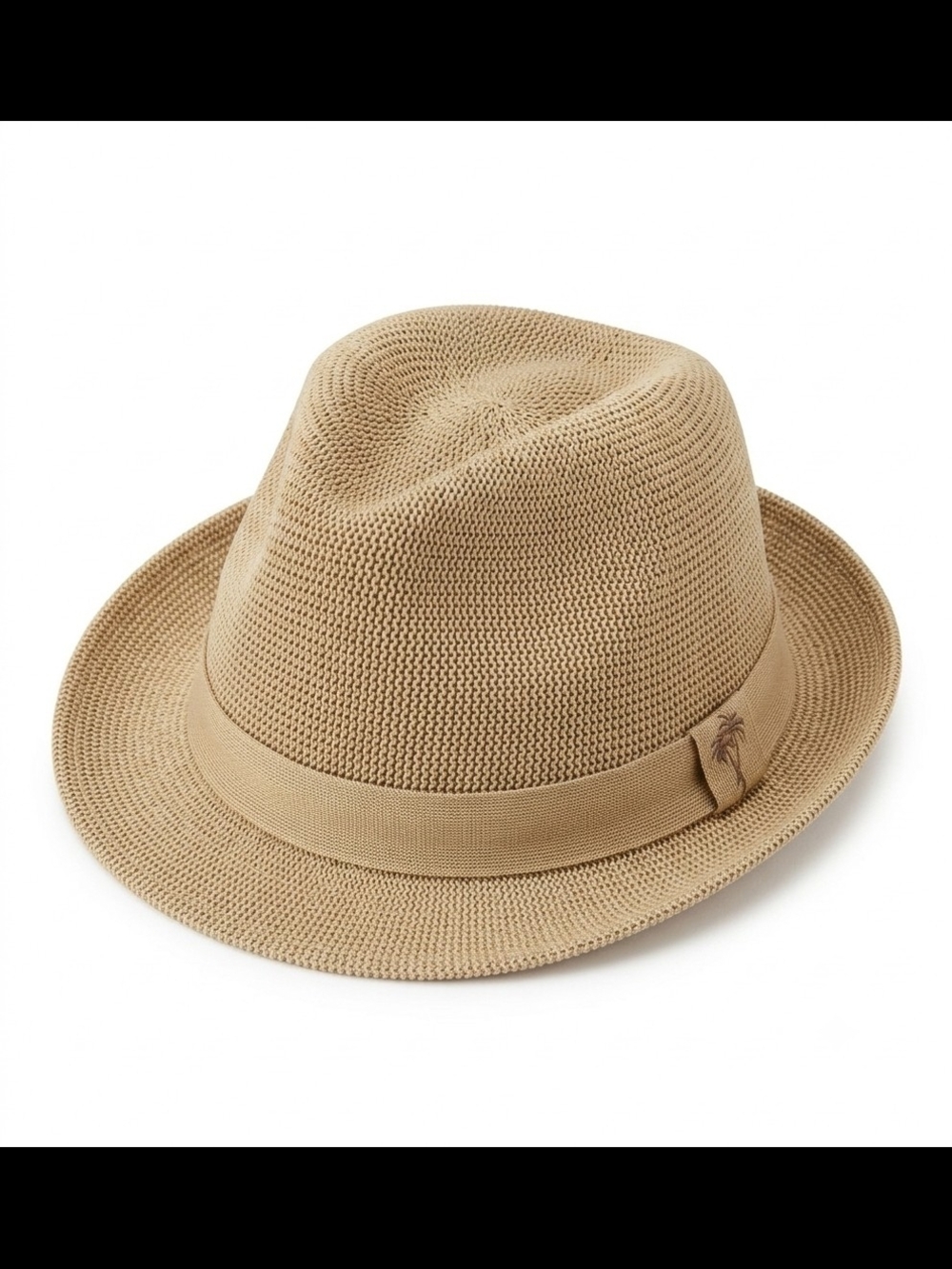 Pierre Cardin Tan Knit Straw Fedora Hat
